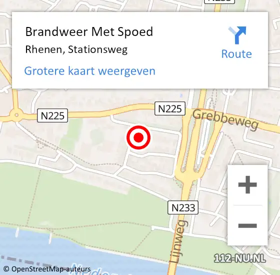 Locatie op kaart van de 112 melding: Brandweer Met Spoed Naar Rhenen, Stationsweg op 3 oktober 2024 12:50