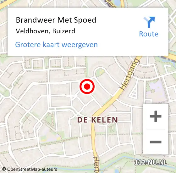 Locatie op kaart van de 112 melding: Brandweer Met Spoed Naar Veldhoven, Buizerd op 3 oktober 2024 13:21