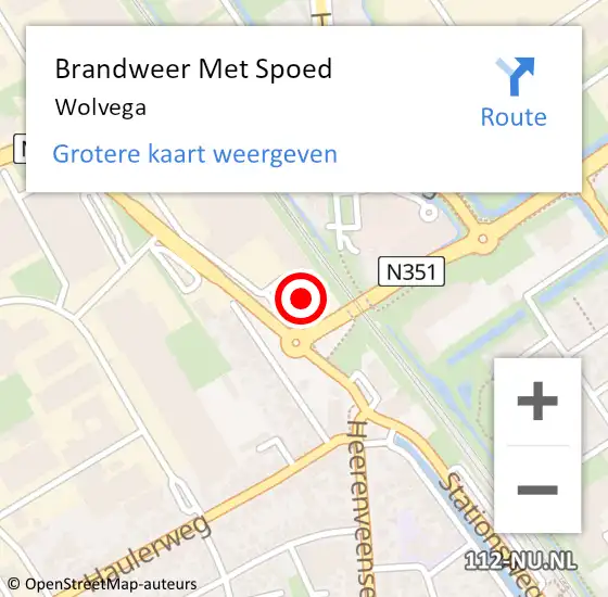 Locatie op kaart van de 112 melding: Brandweer Met Spoed Naar Wolvega op 3 oktober 2024 13:27