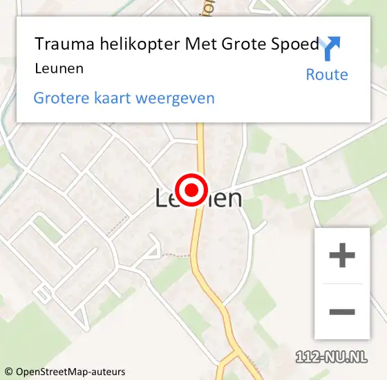 Locatie op kaart van de 112 melding: Trauma helikopter Met Grote Spoed Naar Leunen op 3 oktober 2024 13:31