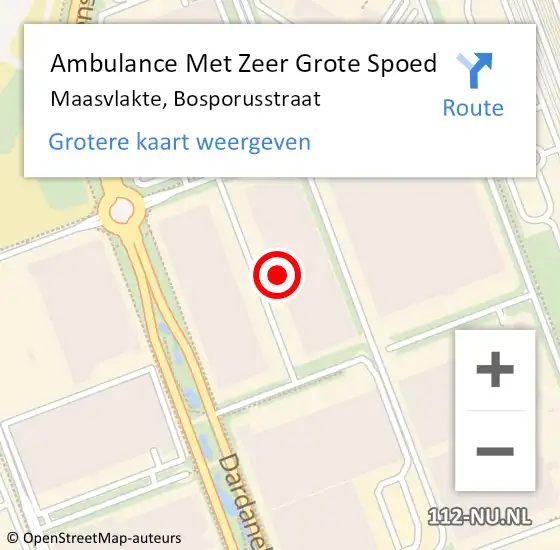 Locatie op kaart van de 112 melding: Ambulance Met Zeer Grote Spoed Naar Maasvlakte, Bosporusstraat op 3 oktober 2024 14:03