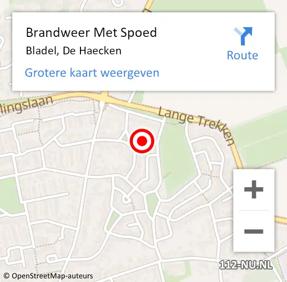 Locatie op kaart van de 112 melding: Brandweer Met Spoed Naar Bladel, De Haecken op 3 oktober 2024 14:09