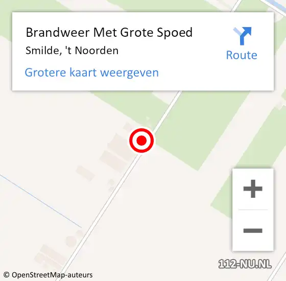 Locatie op kaart van de 112 melding: Brandweer Met Grote Spoed Naar Smilde, 't Noorden op 3 oktober 2024 14:26