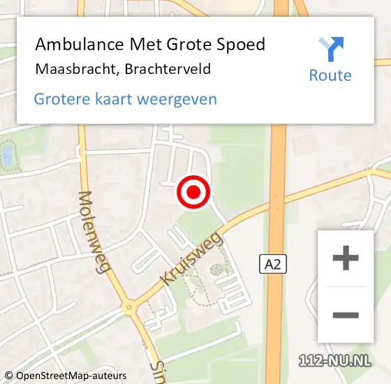 Locatie op kaart van de 112 melding: Ambulance Met Grote Spoed Naar Maasbracht, Brachterveld op 3 oktober 2024 14:45