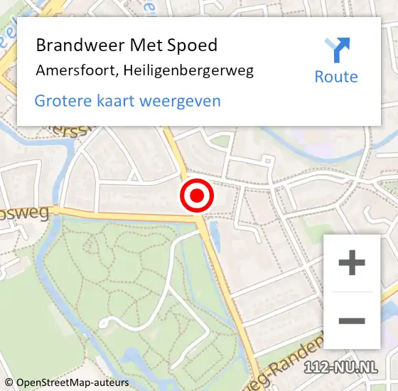 Locatie op kaart van de 112 melding: Brandweer Met Spoed Naar Amersfoort, Heiligenbergerweg op 3 oktober 2024 14:58