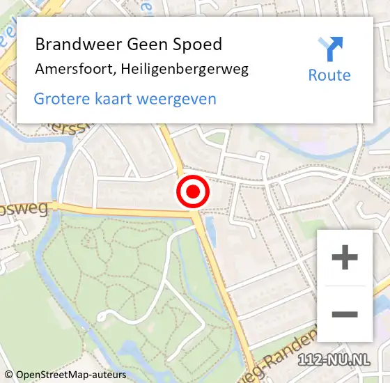 Locatie op kaart van de 112 melding: Brandweer Geen Spoed Naar Amersfoort, Heiligenbergerweg op 3 oktober 2024 14:59