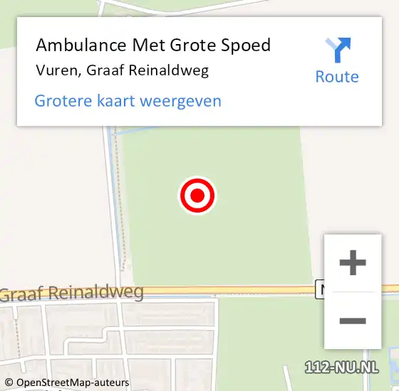 Locatie op kaart van de 112 melding: Ambulance Met Grote Spoed Naar Vuren, Graaf Reinaldweg op 3 oktober 2024 15:02