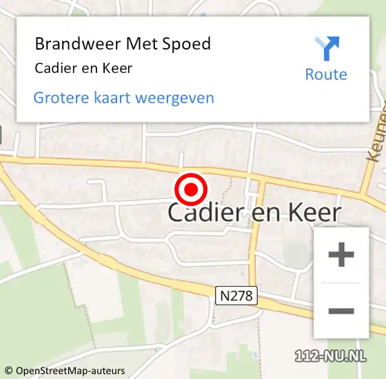 Locatie op kaart van de 112 melding: Brandweer Met Spoed Naar Cadier en Keer op 3 oktober 2024 15:11