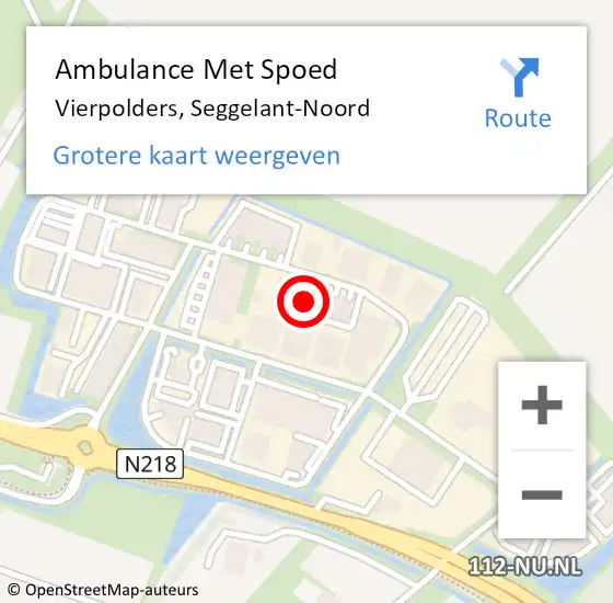 Locatie op kaart van de 112 melding: Ambulance Met Spoed Naar Vierpolders, Seggelant-Noord op 3 oktober 2024 15:20