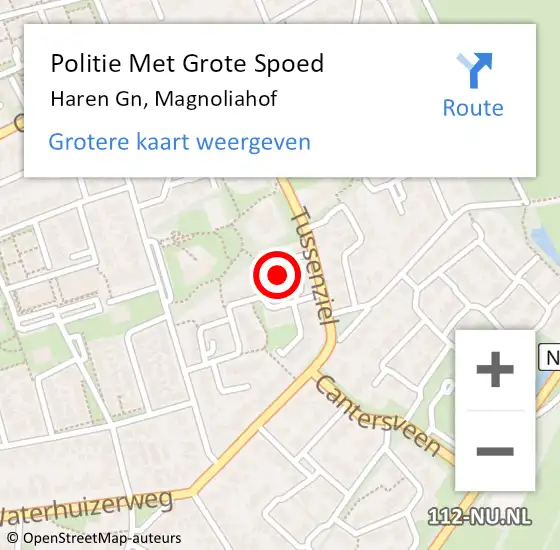 Locatie op kaart van de 112 melding: Politie Met Grote Spoed Naar Haren Gn, Magnoliahof op 3 oktober 2024 15:30