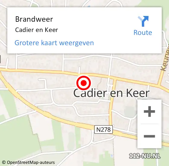 Locatie op kaart van de 112 melding: Brandweer Cadier en Keer op 3 oktober 2024 15:55