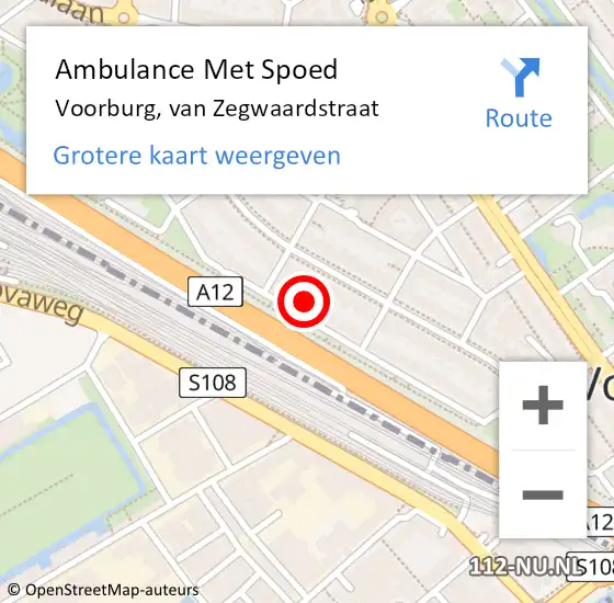 Locatie op kaart van de 112 melding: Ambulance Met Spoed Naar Voorburg, van Zegwaardstraat op 3 oktober 2024 16:00