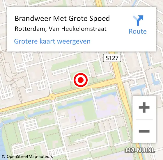 Locatie op kaart van de 112 melding: Brandweer Met Grote Spoed Naar Rotterdam, Van Heukelomstraat op 3 oktober 2024 16:31