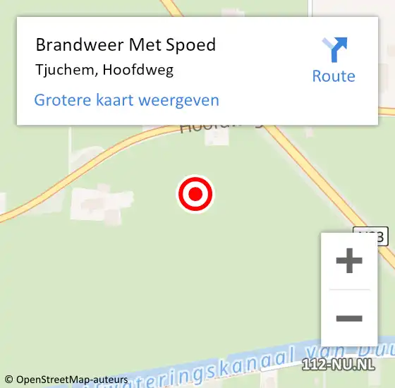 Locatie op kaart van de 112 melding: Brandweer Met Spoed Naar Tjuchem, Hoofdweg op 3 oktober 2024 16:53