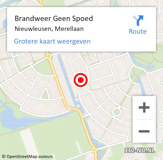 Locatie op kaart van de 112 melding: Brandweer Geen Spoed Naar Nieuwleusen, Merellaan op 3 oktober 2024 17:26