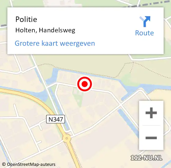 Locatie op kaart van de 112 melding: Politie Holten, Handelsweg op 3 oktober 2024 17:28