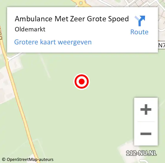 Locatie op kaart van de 112 melding: Ambulance Met Zeer Grote Spoed Naar Oldemarkt op 3 oktober 2024 17:44