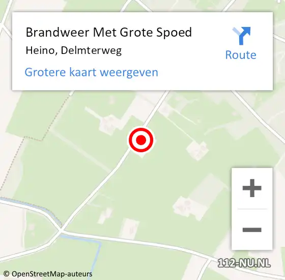 Locatie op kaart van de 112 melding: Brandweer Met Grote Spoed Naar Heino, Delmterweg op 3 oktober 2024 17:48