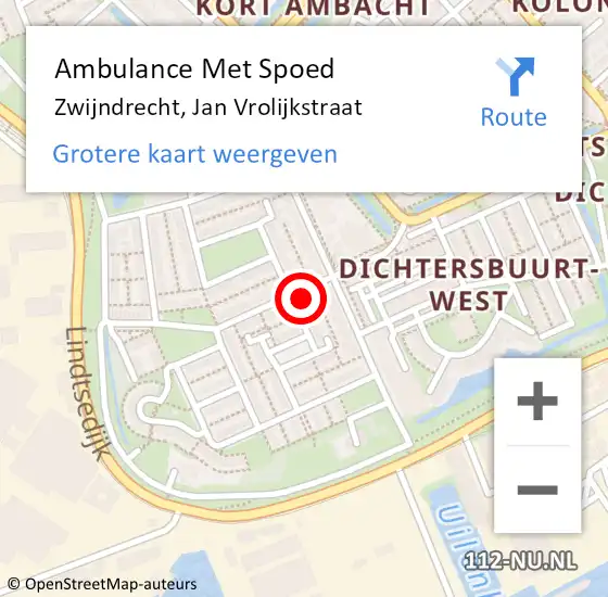 Locatie op kaart van de 112 melding: Ambulance Met Spoed Naar Zwijndrecht, Jan Vrolijkstraat op 3 oktober 2024 20:09