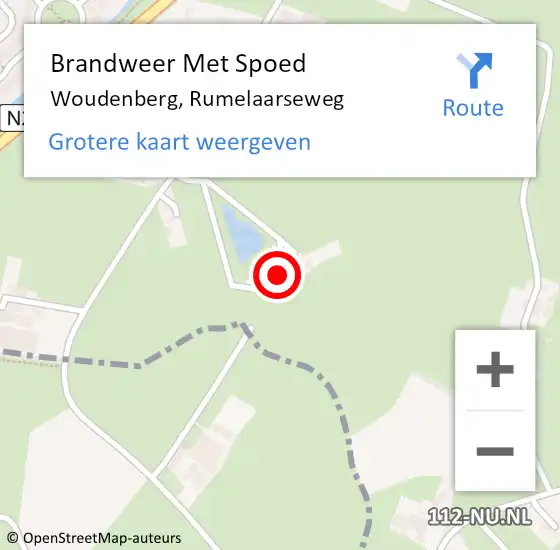 Locatie op kaart van de 112 melding: Brandweer Met Spoed Naar Woudenberg, Rumelaarseweg op 3 oktober 2024 20:20