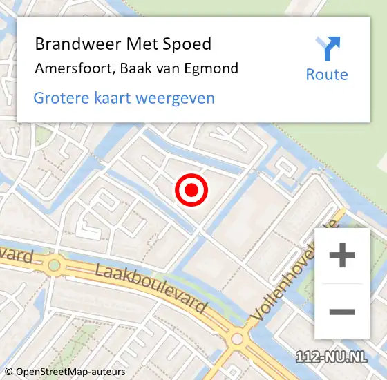 Locatie op kaart van de 112 melding: Brandweer Met Spoed Naar Amersfoort, Baak van Egmond op 3 oktober 2024 20:22