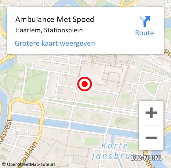 Locatie op kaart van de 112 melding: Ambulance Met Spoed Naar Haarlem, Stationsplein op 3 oktober 2024 20:33