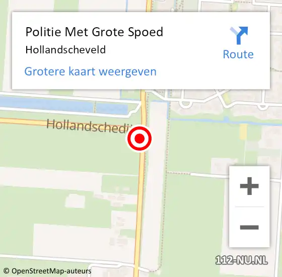 Locatie op kaart van de 112 melding: Politie Met Grote Spoed Naar Hollandscheveld op 3 oktober 2024 20:58