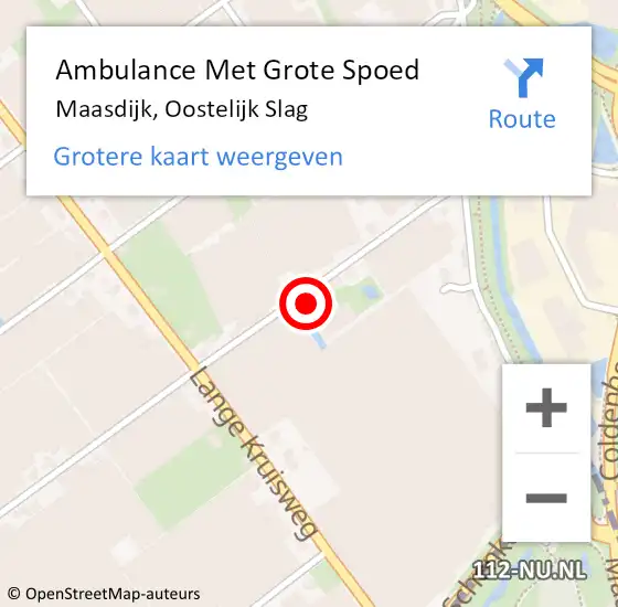 Locatie op kaart van de 112 melding: Ambulance Met Grote Spoed Naar Maasdijk, Oostelijk Slag op 3 oktober 2024 21:01