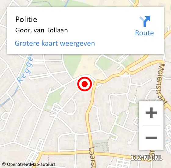 Locatie op kaart van de 112 melding: Politie Goor, van Kollaan op 3 oktober 2024 21:08