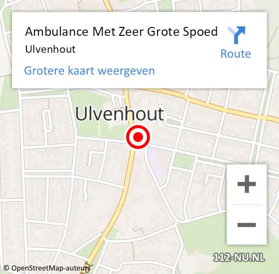 Locatie op kaart van de 112 melding: Ambulance Met Zeer Grote Spoed Naar Ulvenhout op 3 oktober 2024 21:09