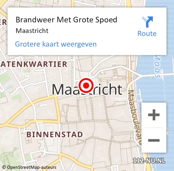 Locatie op kaart van de 112 melding: Brandweer Met Grote Spoed Naar Maastricht op 3 oktober 2024 21:11