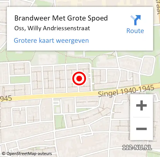 Locatie op kaart van de 112 melding: Brandweer Met Grote Spoed Naar Oss, Willy Andriessenstraat op 3 oktober 2024 21:14