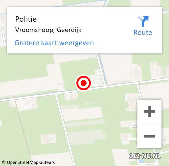 Locatie op kaart van de 112 melding: Politie Vroomshoop, Geerdijk op 3 oktober 2024 21:17