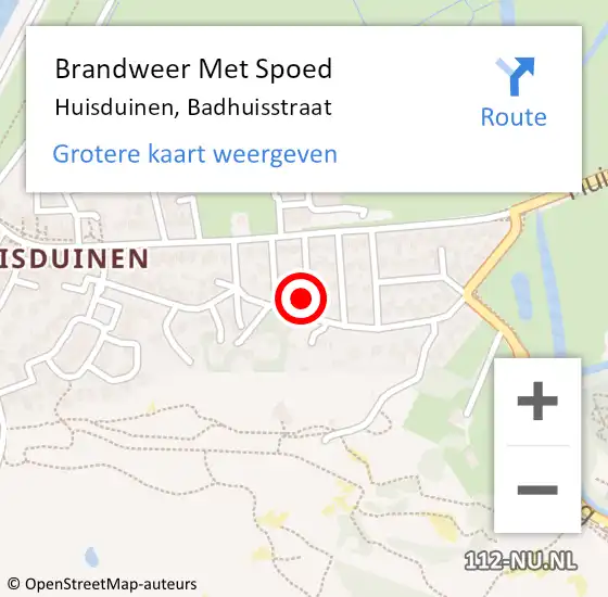 Locatie op kaart van de 112 melding: Brandweer Met Spoed Naar Huisduinen, Badhuisstraat op 22 oktober 2014 08:53