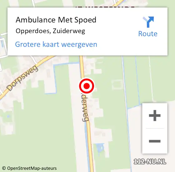 Locatie op kaart van de 112 melding: Ambulance Met Spoed Naar Opperdoes, Zuiderweg op 3 oktober 2024 22:03