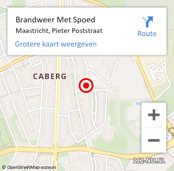 Locatie op kaart van de 112 melding: Brandweer Met Spoed Naar Maastricht, Pieter Poststraat op 3 oktober 2024 22:10