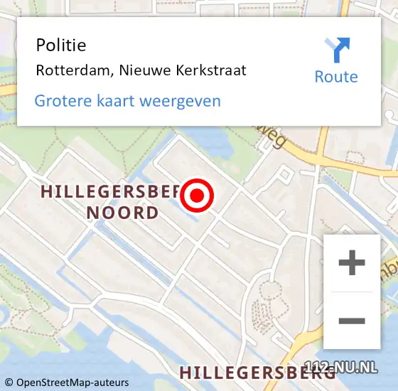 Locatie op kaart van de 112 melding: Politie Rotterdam, Nieuwe Kerkstraat op 3 oktober 2024 22:16