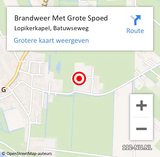 Locatie op kaart van de 112 melding: Brandweer Met Grote Spoed Naar Lopikerkapel, Batuwseweg op 3 oktober 2024 22:54