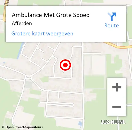 Locatie op kaart van de 112 melding: Ambulance Met Grote Spoed Naar Afferden op 4 oktober 2024 00:04