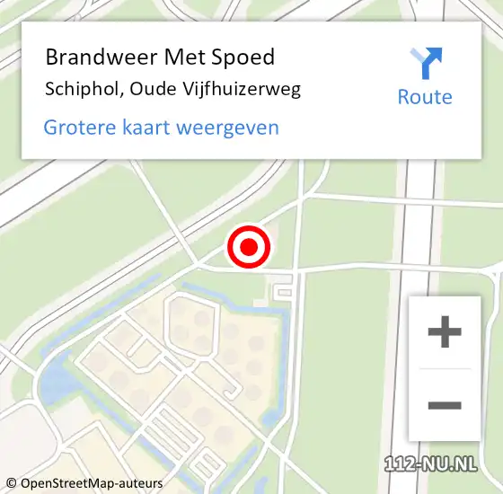 Locatie op kaart van de 112 melding: Brandweer Met Spoed Naar Schiphol, Oude Vijfhuizerweg op 4 oktober 2024 01:14