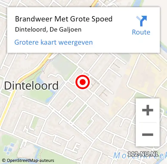 Locatie op kaart van de 112 melding: Brandweer Met Grote Spoed Naar Dinteloord, De Galjoen op 4 oktober 2024 01:43