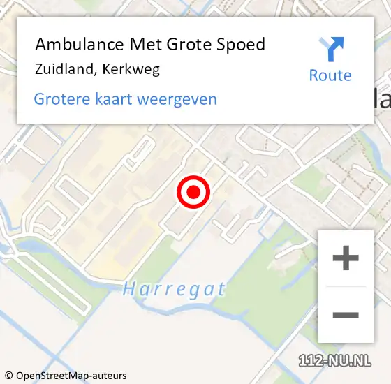 Locatie op kaart van de 112 melding: Ambulance Met Grote Spoed Naar Zuidland, Kerkweg op 4 oktober 2024 04:53