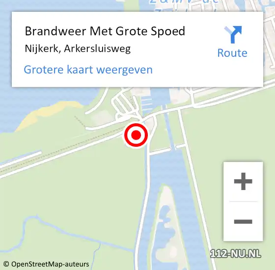 Locatie op kaart van de 112 melding: Brandweer Met Grote Spoed Naar Nijkerk, Arkersluisweg op 4 oktober 2024 05:30