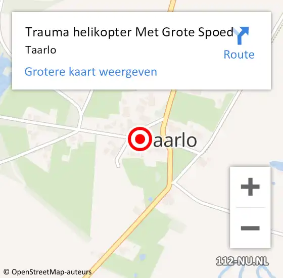 Locatie op kaart van de 112 melding: Trauma helikopter Met Grote Spoed Naar Taarlo op 4 oktober 2024 07:36