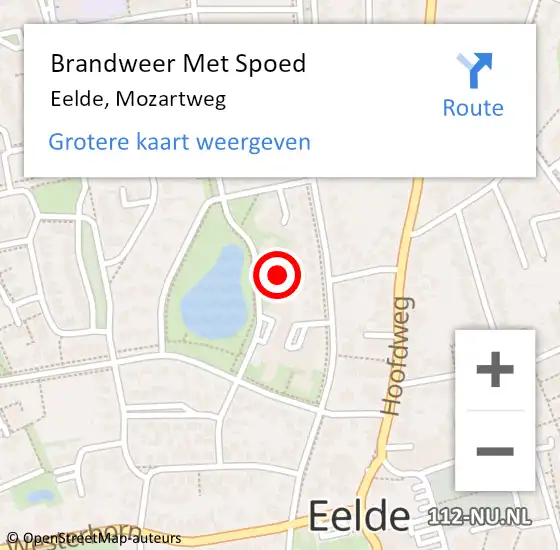 Locatie op kaart van de 112 melding: Brandweer Met Spoed Naar Eelde, Mozartweg op 4 oktober 2024 08:01