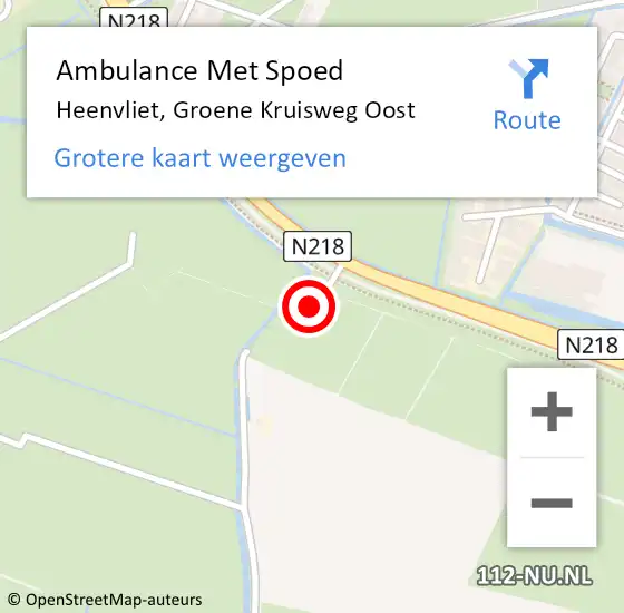 Locatie op kaart van de 112 melding: Ambulance Met Spoed Naar Heenvliet, Groene Kruisweg Oost op 4 oktober 2024 08:40