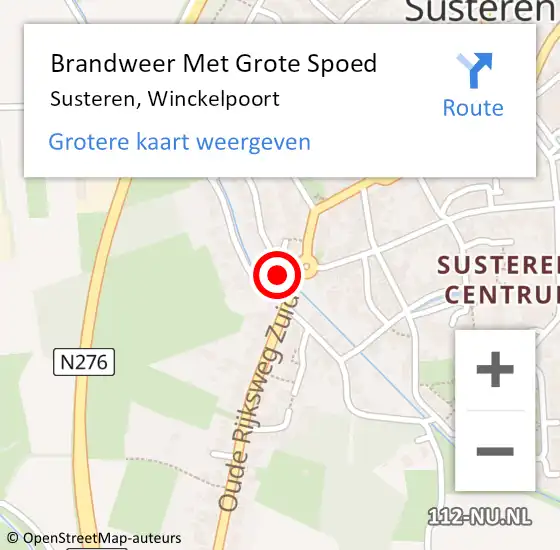 Locatie op kaart van de 112 melding: Brandweer Met Grote Spoed Naar Susteren, Winckelpoort op 4 oktober 2024 08:53