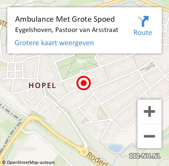 Locatie op kaart van de 112 melding: Ambulance Met Grote Spoed Naar Eygelshoven, Pastoor van Arsstraat op 22 oktober 2014 09:24