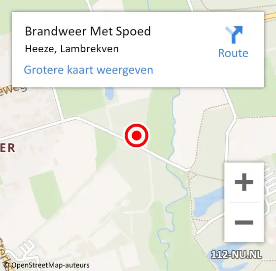 Locatie op kaart van de 112 melding: Brandweer Met Spoed Naar Heeze, Lambrekven op 4 oktober 2024 09:12