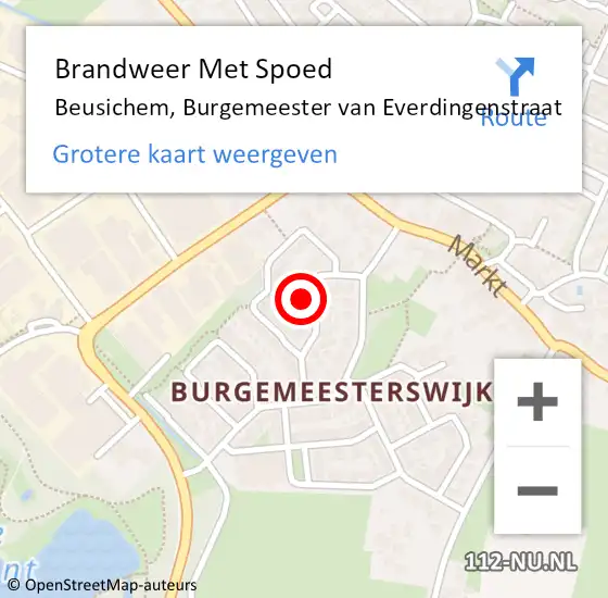 Locatie op kaart van de 112 melding: Brandweer Met Spoed Naar Beusichem, Burgemeester van Everdingenstraat op 4 oktober 2024 09:44